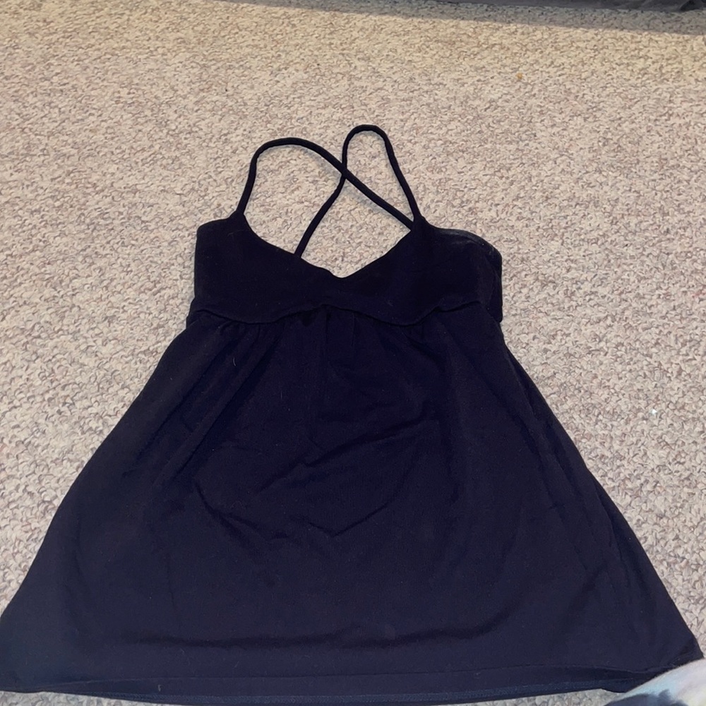 Susana Monaco black cross back tank top